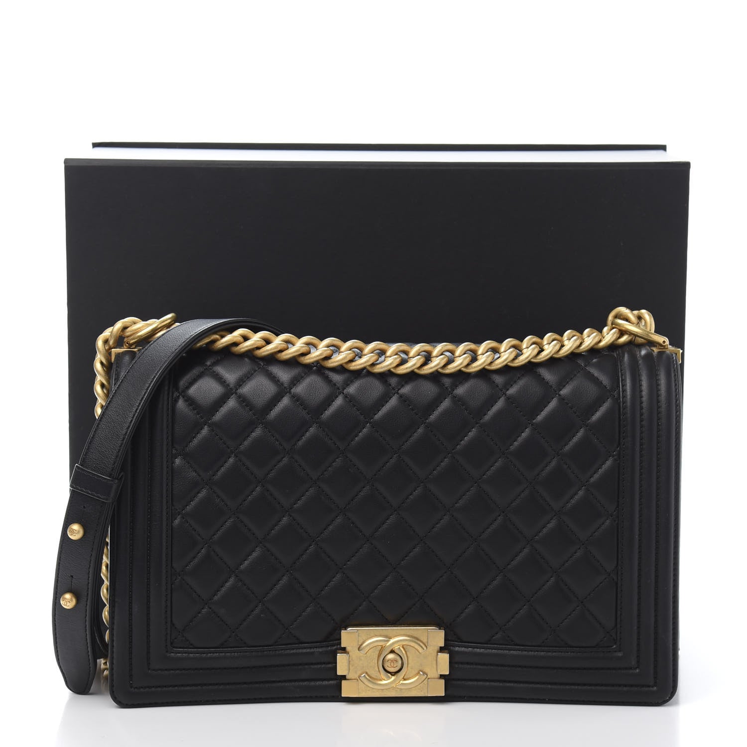 Chanel Lambskin Quilted New Medium Boy Flap Black 15 of 15