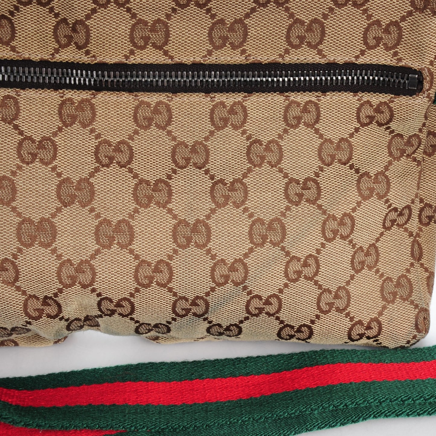 Monogram Web Belt Bag Dark Brown