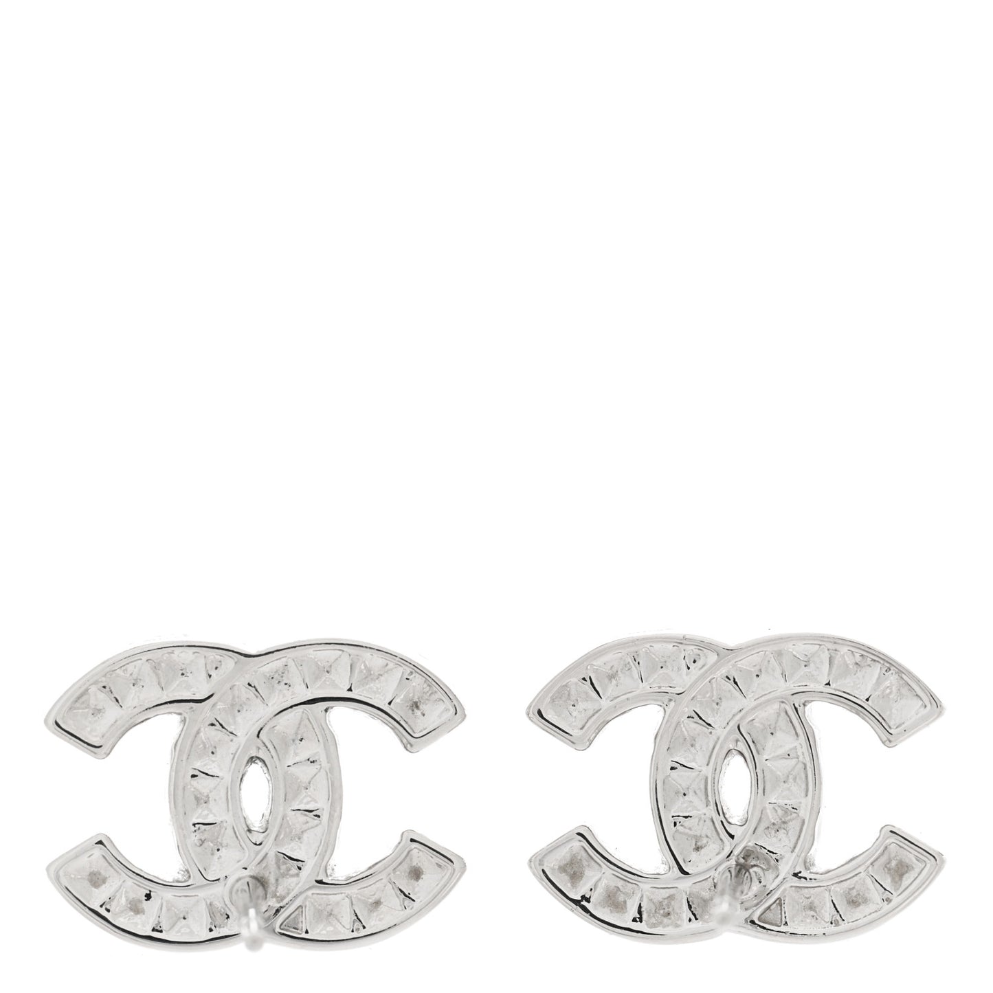 Baguette Crystal CC Earrings Silver Grey