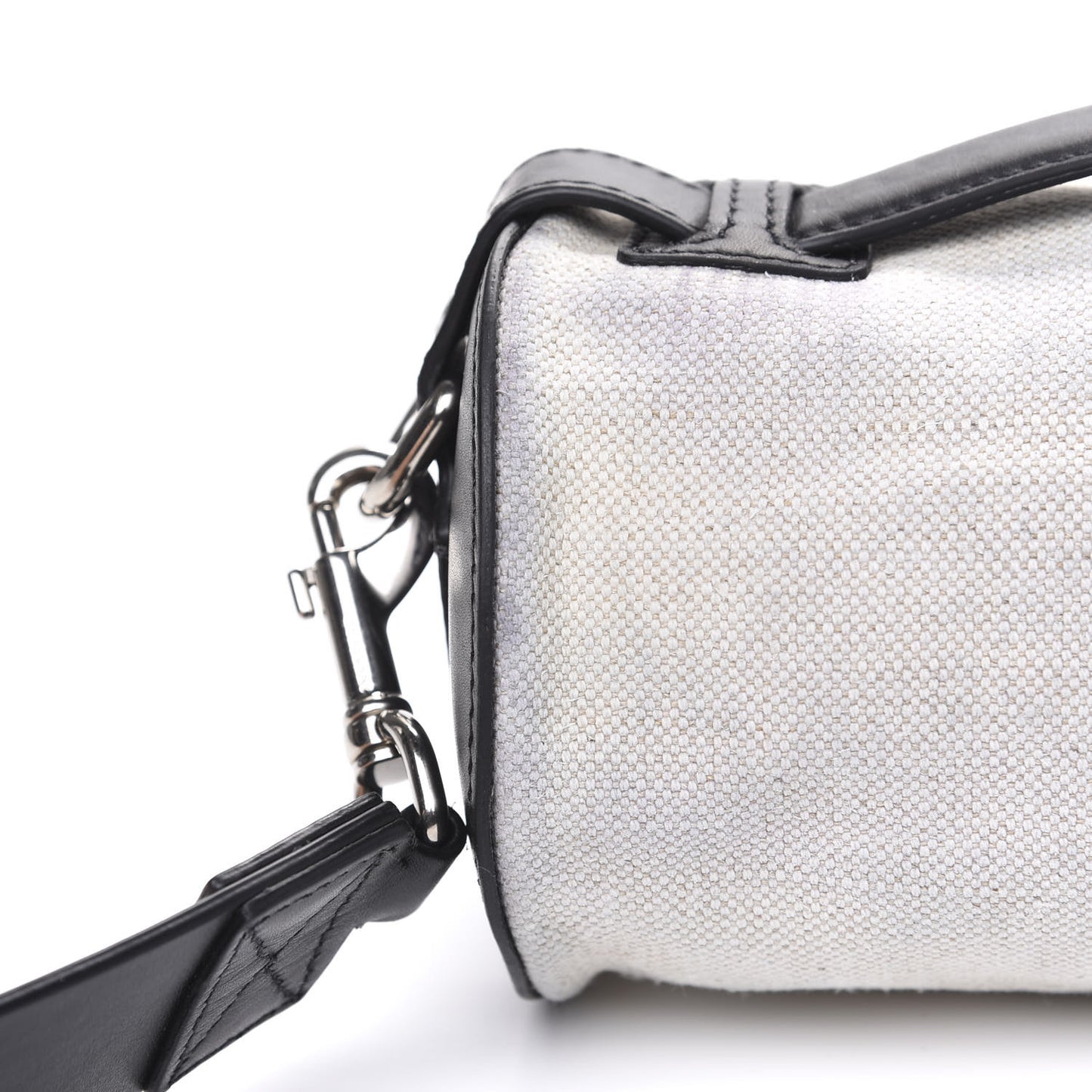 Calfskin Linen The Barrel Bag Black