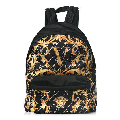 Versace Nylon Barocco Signature Print Backpack Black 1 of 7