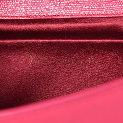 Saint Laurent Textured Calfskin Y Ligne Clutch Fuchsia 6 of 13