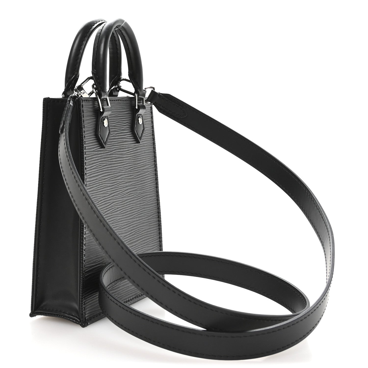 Louis Vuitton Epi Petit Sac Plat Black 3 of 10