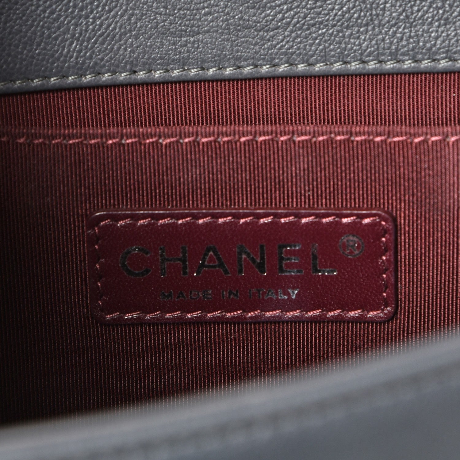 Chanel Calfskin Double Stitch Medium Boy Flap Grey 7 of 11