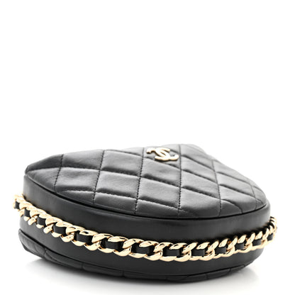 Chanel Lambskin Quilted Chain Around Pouch Black 4 of 10