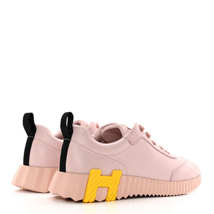 Hermes Sport Goatskin Suede Goatskin Bouncing Sneakers 38 Rose Porcelaine 4 of 10