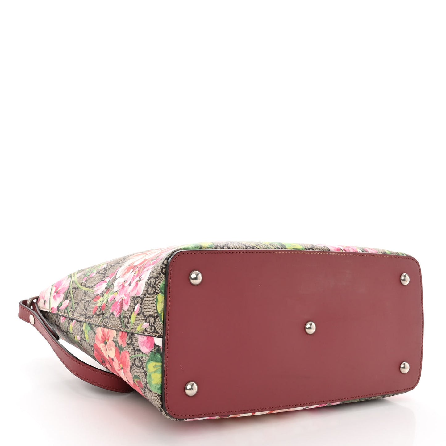 GG Supreme Monogram Blooms Linea A Foldover Tote Beige Multicolor Dry Rose