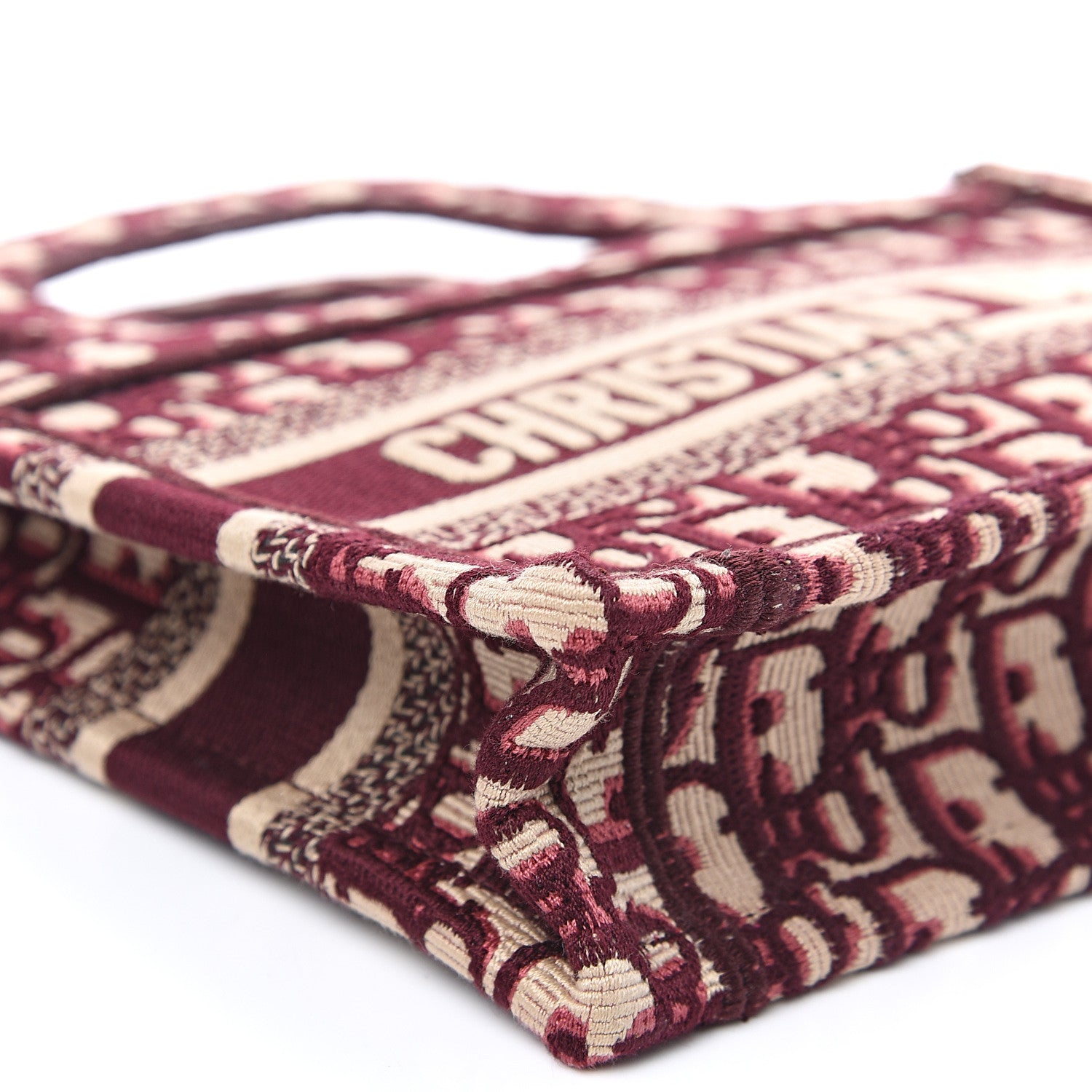 Christian Dior Oblique Mini Book Tote Burgundy Multicolor 8 of 9