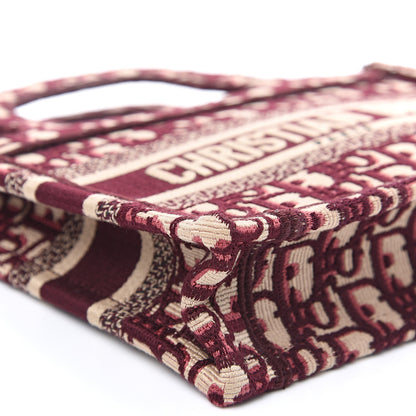 Christian Dior Oblique Mini Book Tote Burgundy Multicolor 8 of 9