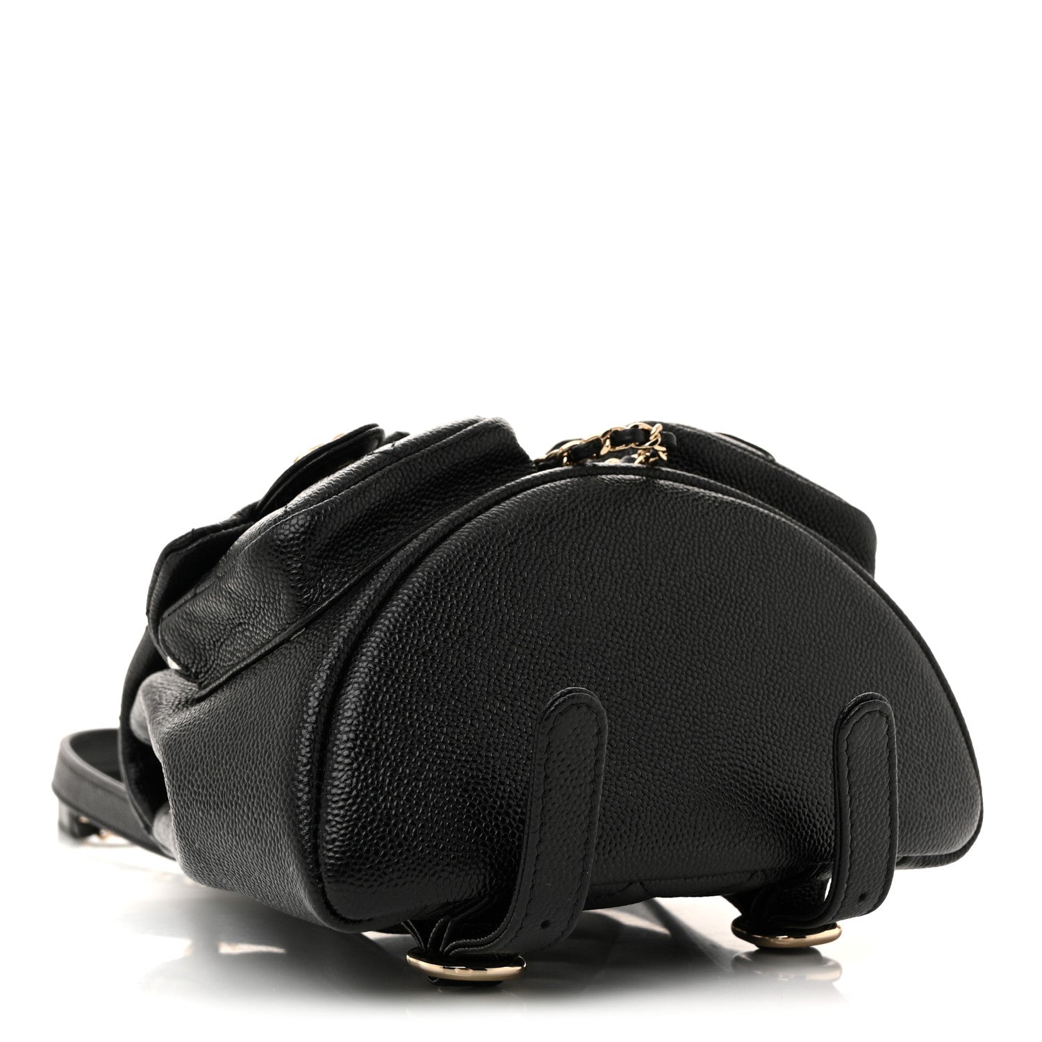 Chanel Shiny Caviar Quilted Small Duma Pockets Drawstring Backpack Black 4 of 10