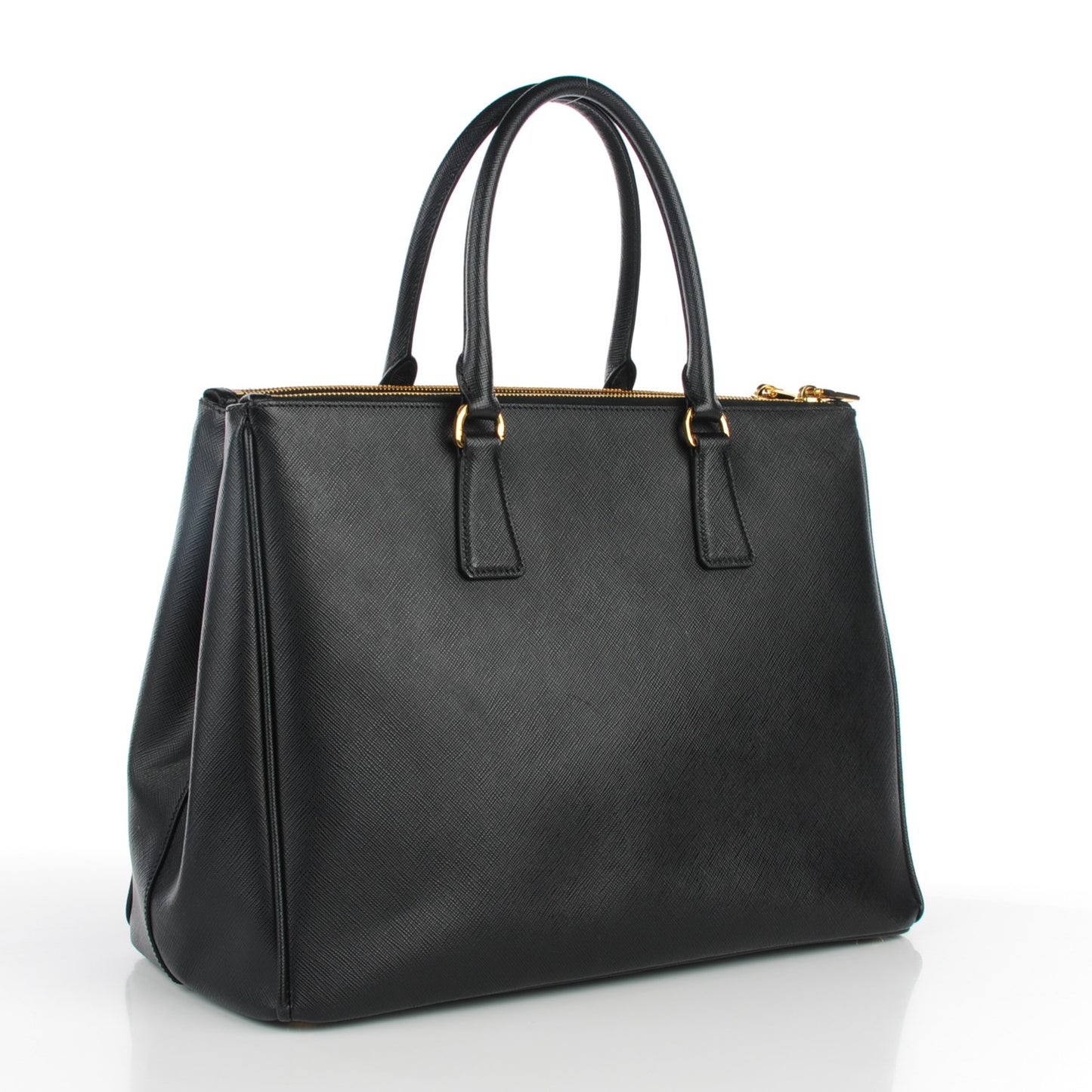 Saffiano Large Galleria Double Zip Tote Black