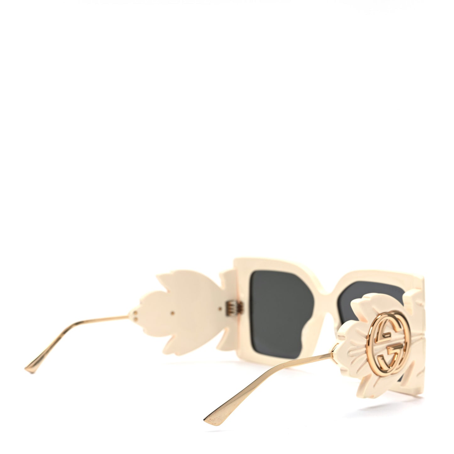 Acetate Square Frame Wing Sunglasses GG0535S Ivory