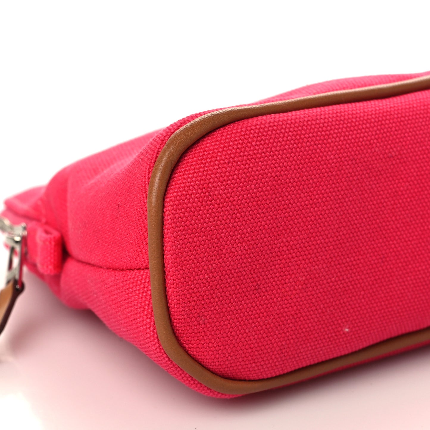 Cotton Canvas Mini Bolide Travel Cosmetic Pouch Hibiscus
