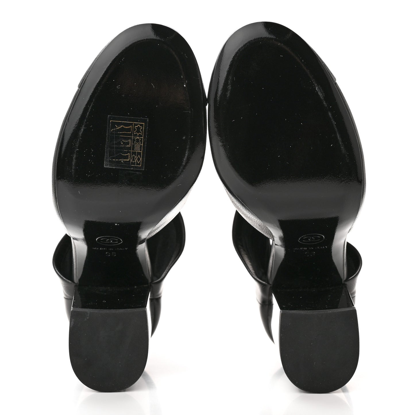 Lambskin CC Cut Out Boots 36 Black
