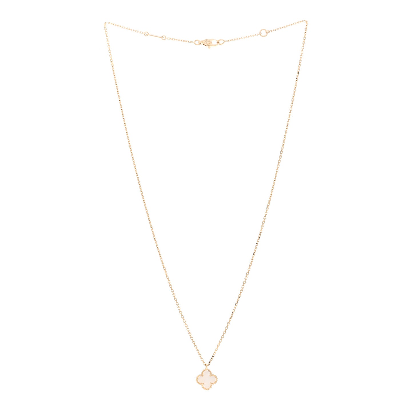 18K Yellow Gold Mother of Pearl Sweet Alhambra Pendant Necklace