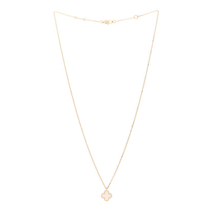 Van Cleef & Arpels 18K Yellow Gold Mother of Pearl Sweet Alhambra Pendant Necklace 3 of 5