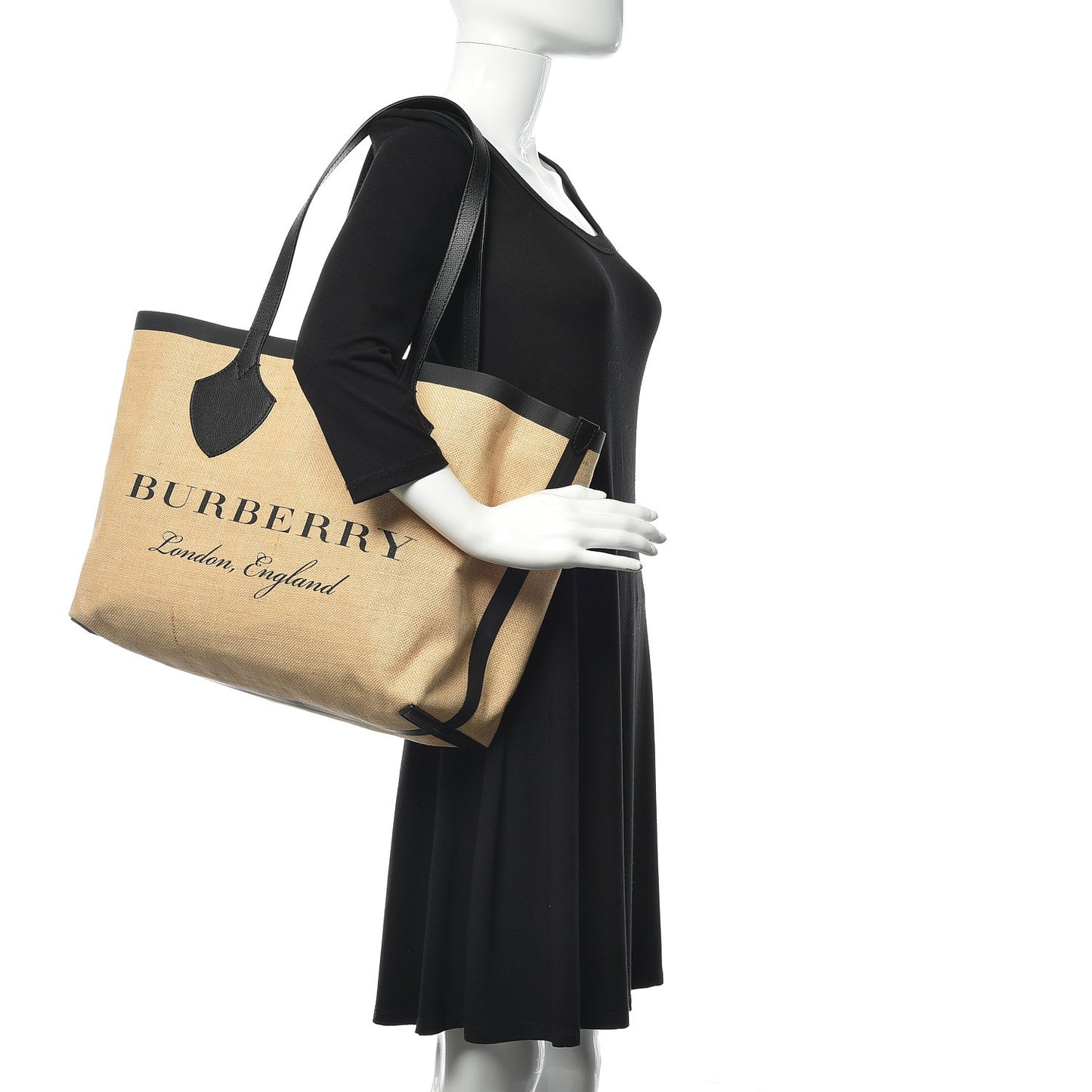 Raffia Logo Print Medium The Giant Reversible Tote Black