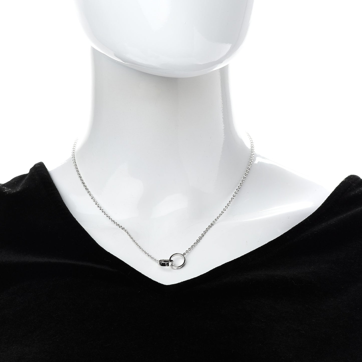 18K White Gold Interlocking LOVE Necklace