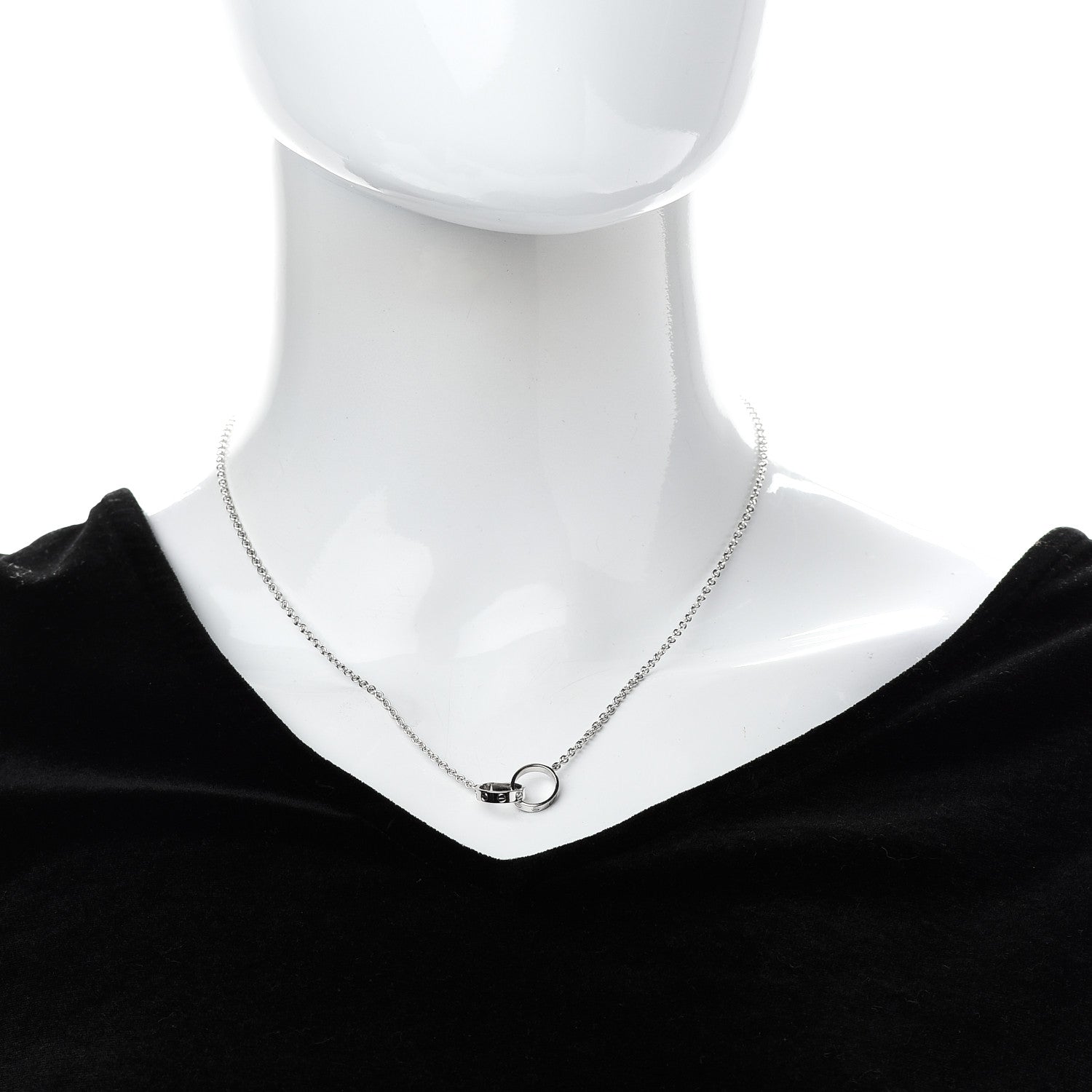 Cartier 18K White Gold Interlocking LOVE Necklace 2 of 7