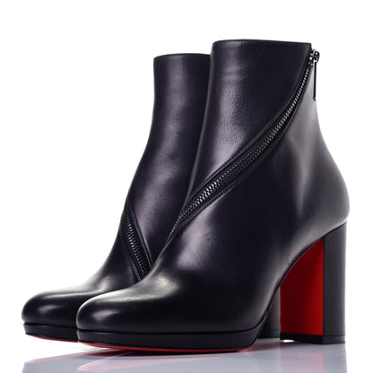 Christian Louboutin Calfskin Birgitta 100 Zip Around Ankle Bootie 36.5 Black 3 of 8
