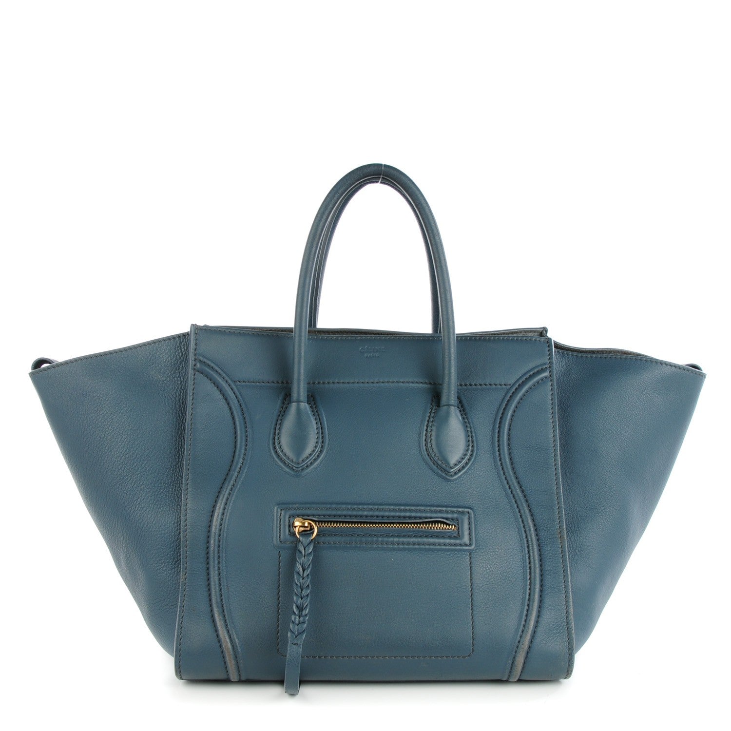 Celine Supple Calfskin Medium Phantom Luggage Slate Blue 1 of 10