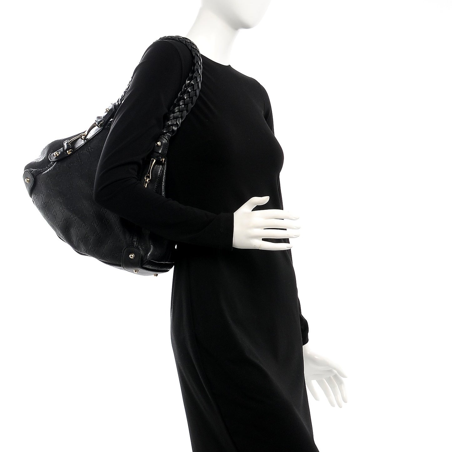 Guccissima Small Pelham Shoulder Bag Black