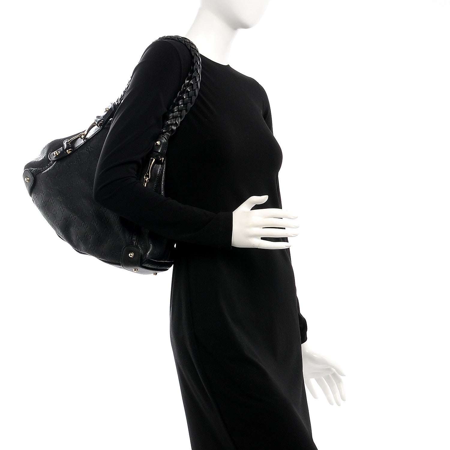 Gucci Guccissima Small Pelham Shoulder Bag Black 2 of 10