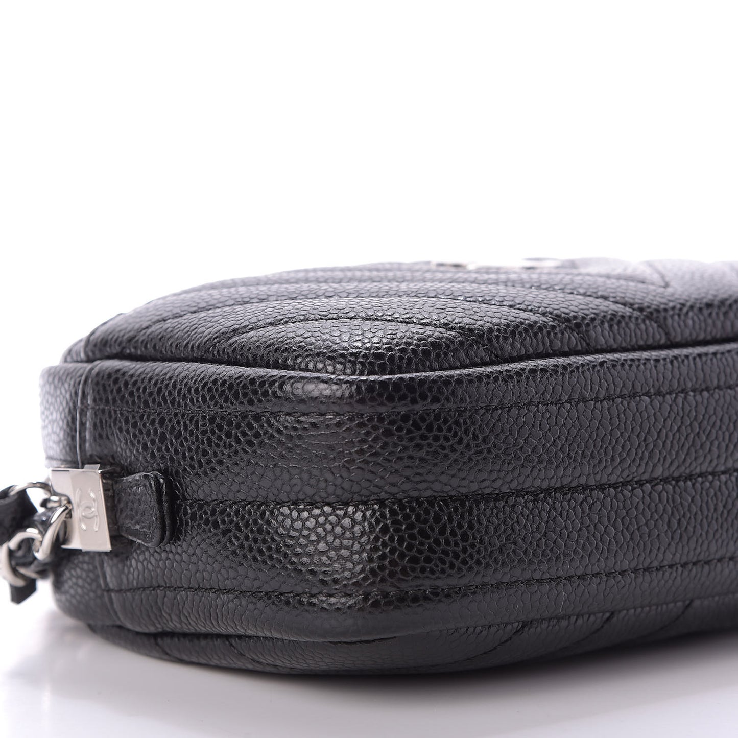 Caviar Chevron Quilted Camera Case Black