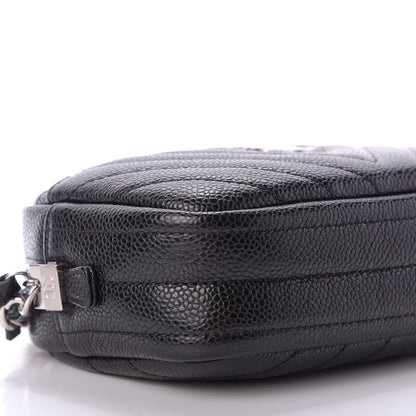 Chanel Caviar Chevron Quilted Camera Case Black 6 of 10