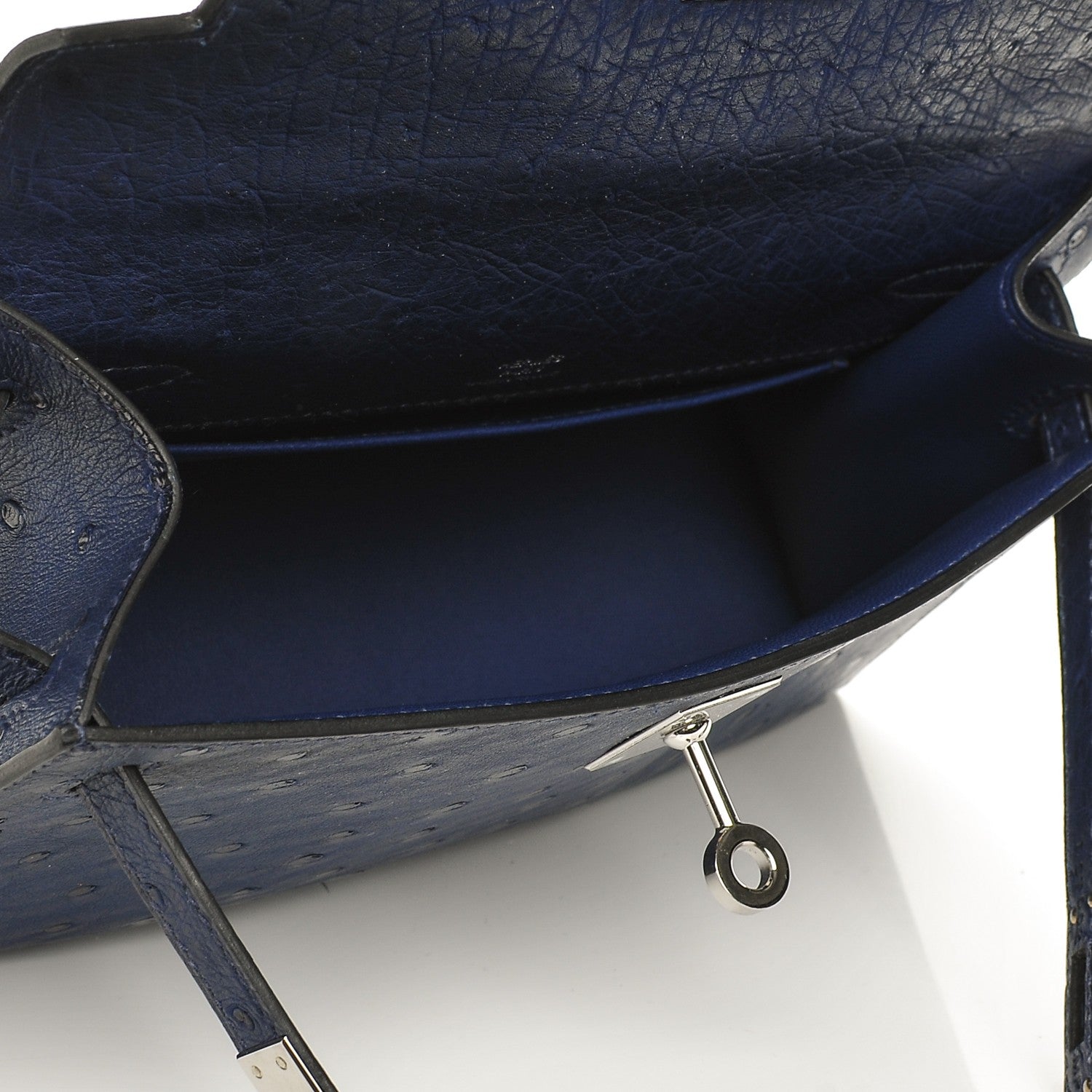 Hermes Ostrich Kelly Pochette Bleu Saphir 17 of 18