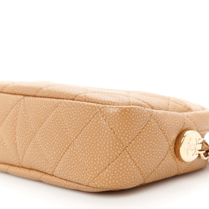 Chanel Caviar Quilted Mini Coco Tassel Camera Case Beige 10 of 10