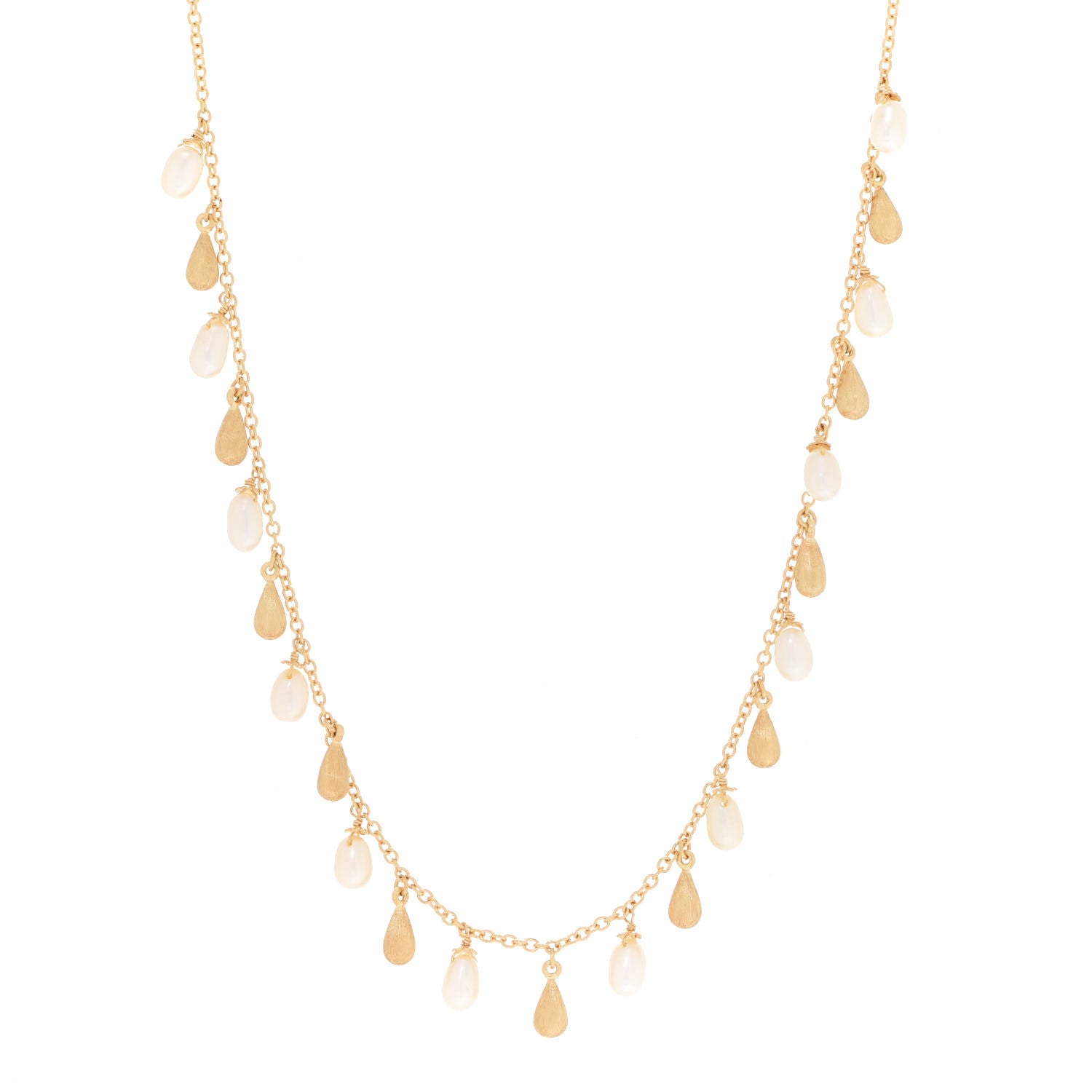 Roberto Coin 18K Yellow Gold Pearl Teardrop Necklace 1 of 5