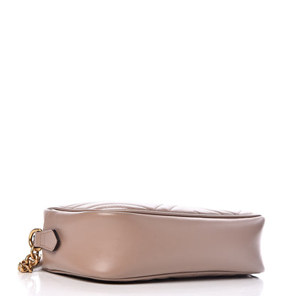 Gucci Calfskin Matelasse Small GG Marmont Chain Shoulder Bag Taupe 4 of 12