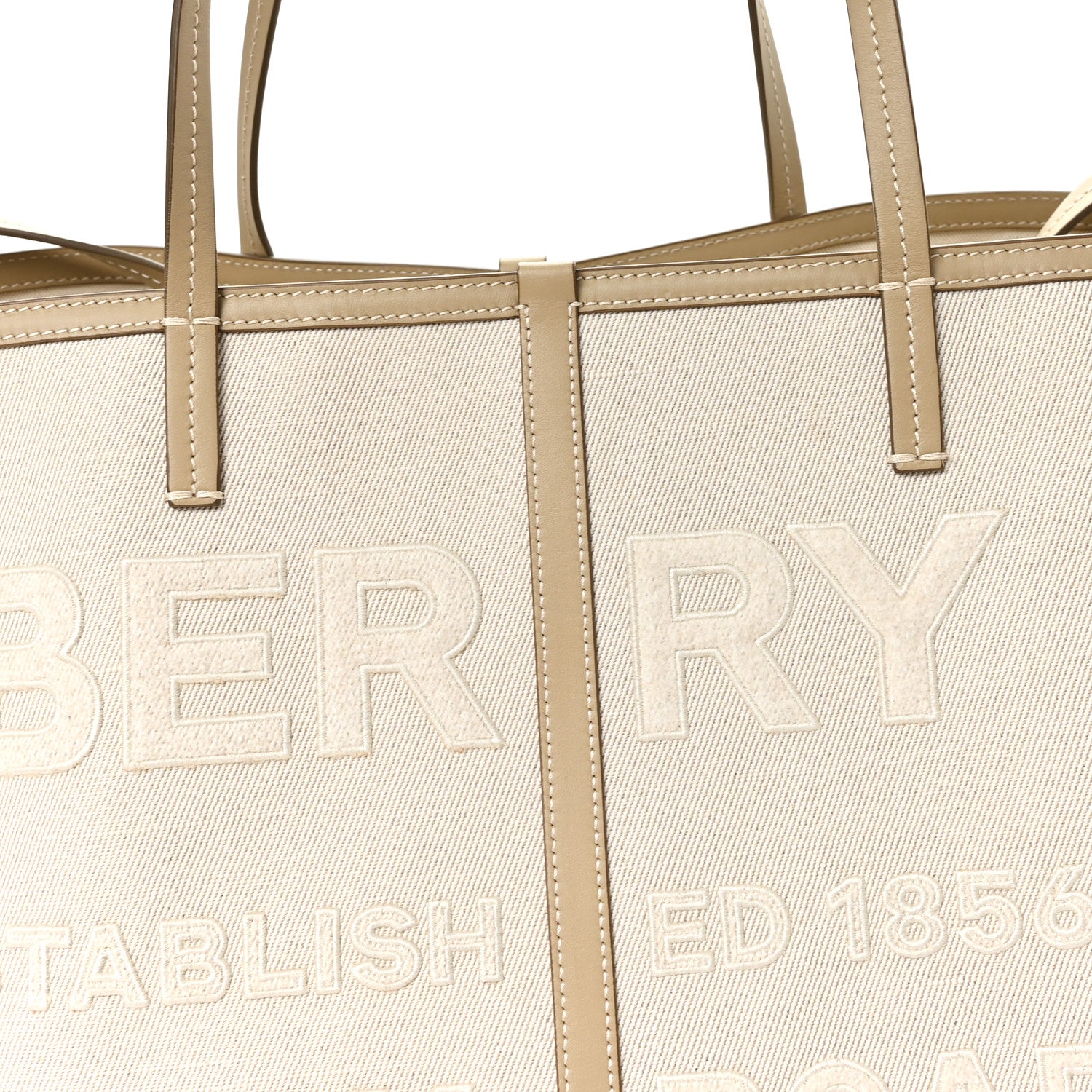 Burberry Cotton Canvas Mini Logo Horseferry Tote Bag Off White 9 of 11