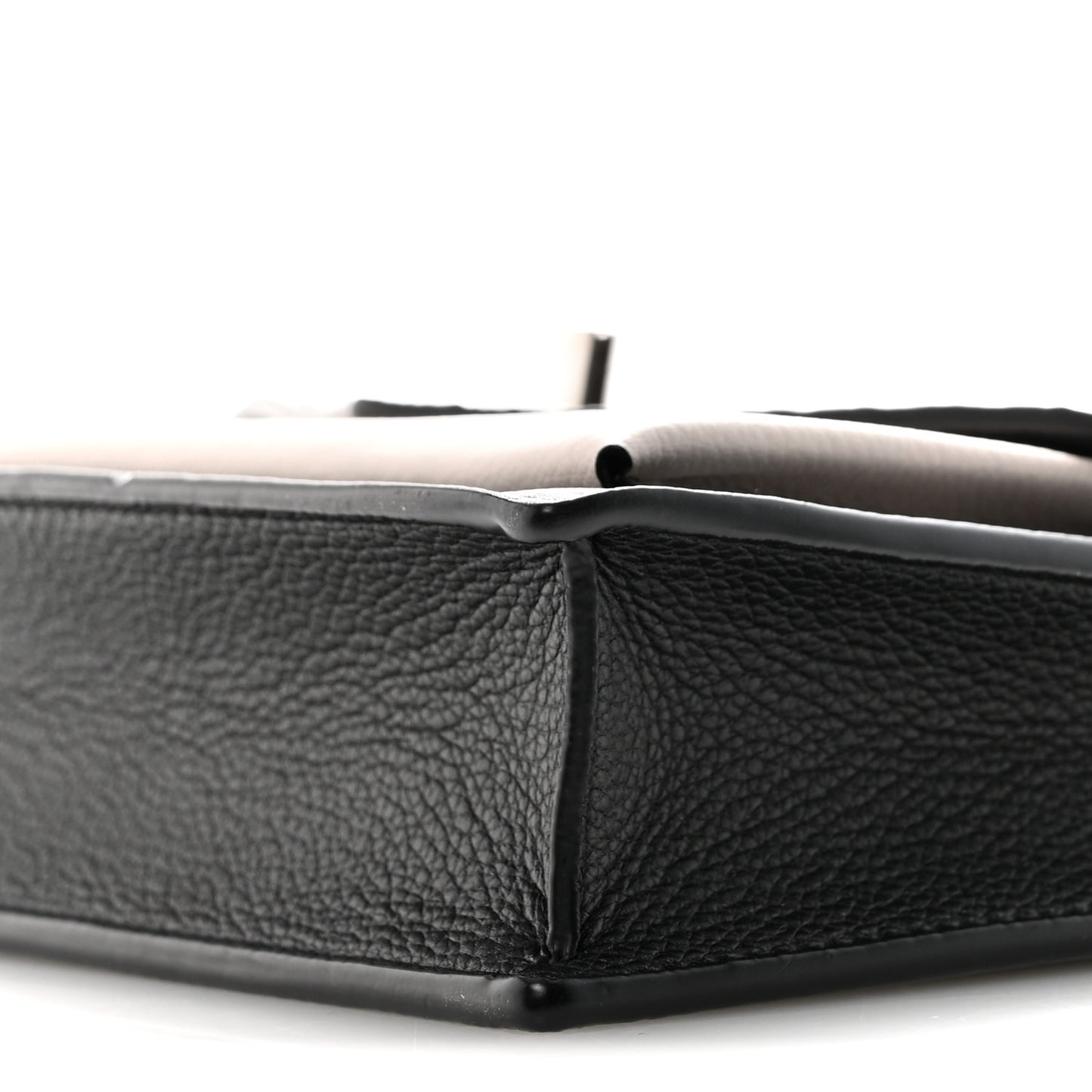 Soft Calfskin Snakeskin My Lockme Chain Bag Pochette Black