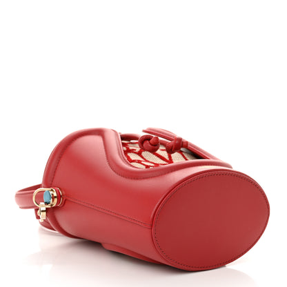 Valentino Garavani Toile Iconographe Nappa Le Cinquième Bucket Bag Naturale Rosso Valentino 4 of 10