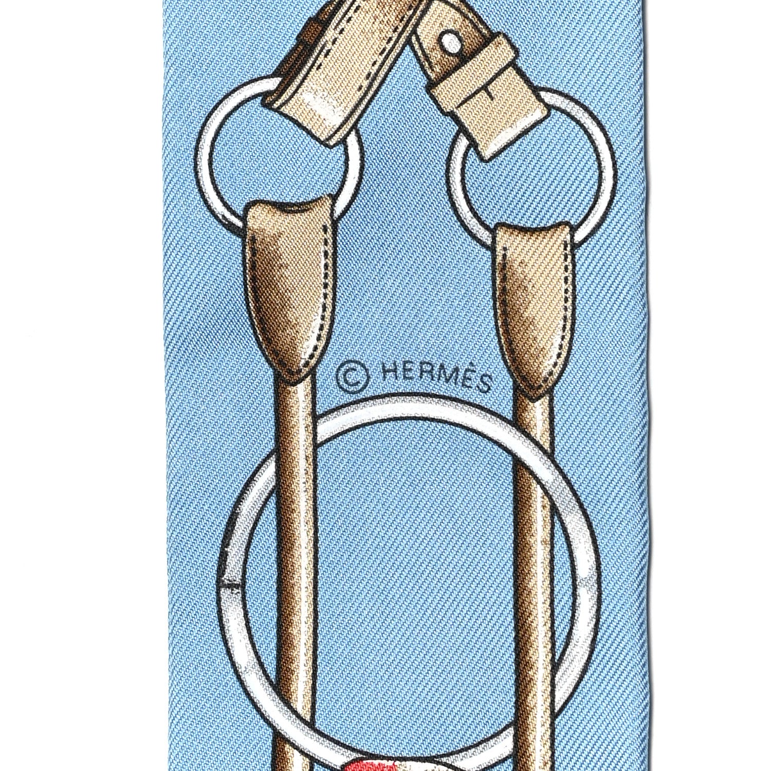 Hermes Silk Jumping Twilly Bleu Glacier Corail 3 of 4