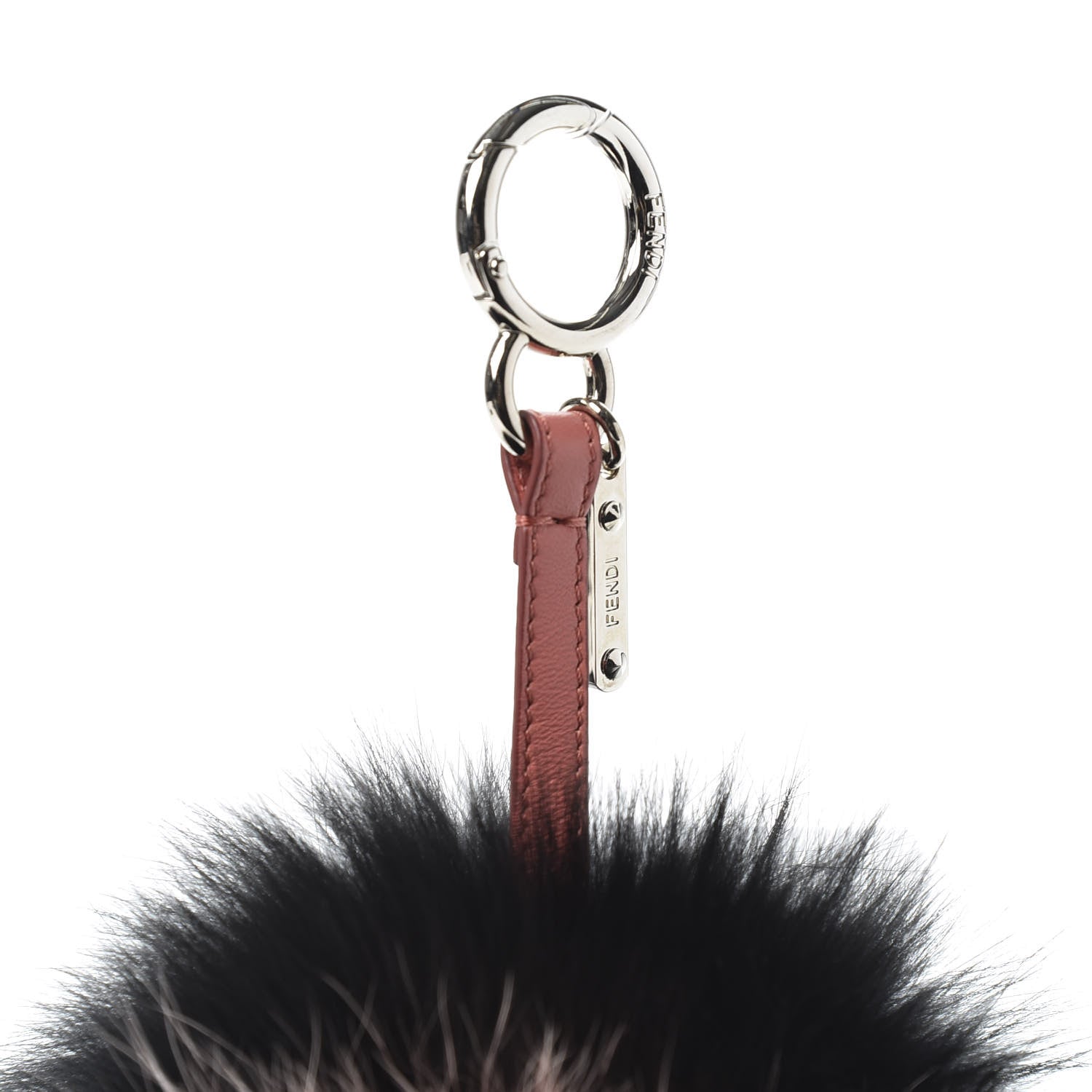 Fendi Fox Fur C ABCharm Bag Charm Pink Black 3 of 6