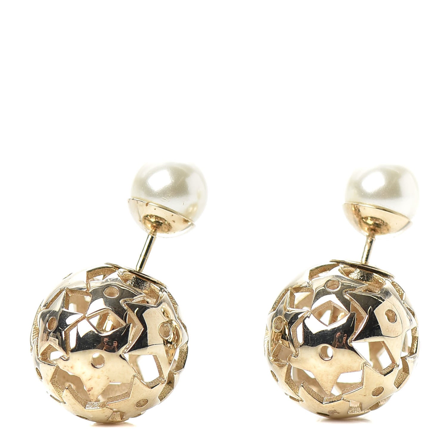 Christian Dior Pearl Star Mise En Dior Tribal Earrings Gold 1 of 4