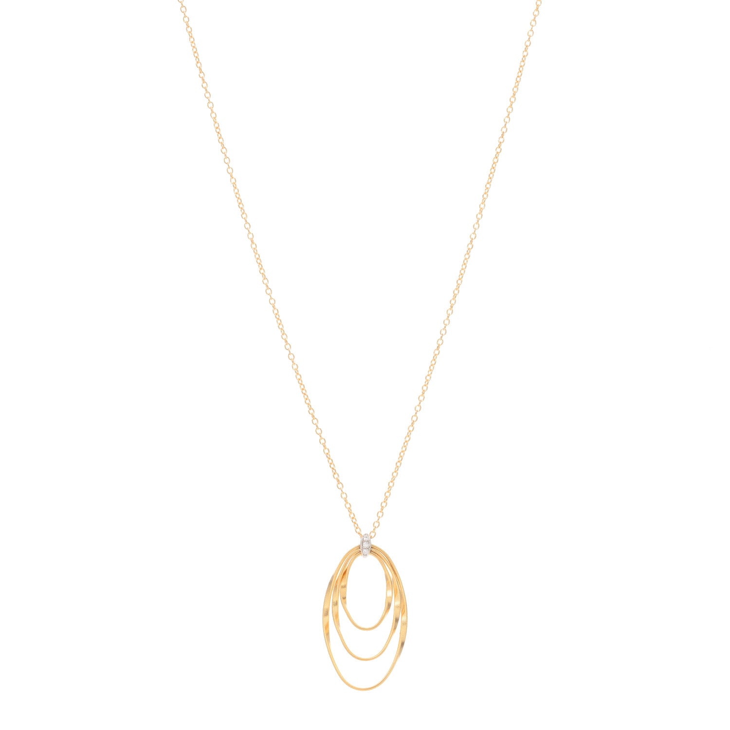 Marco Bicego 18K Yellow White Gold Diamond Marrakech Onde Pendant Necklace 1 of 3