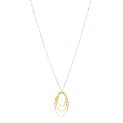 Marco Bicego 18K Yellow White Gold Diamond Marrakech Onde Pendant Necklace 1 of 3