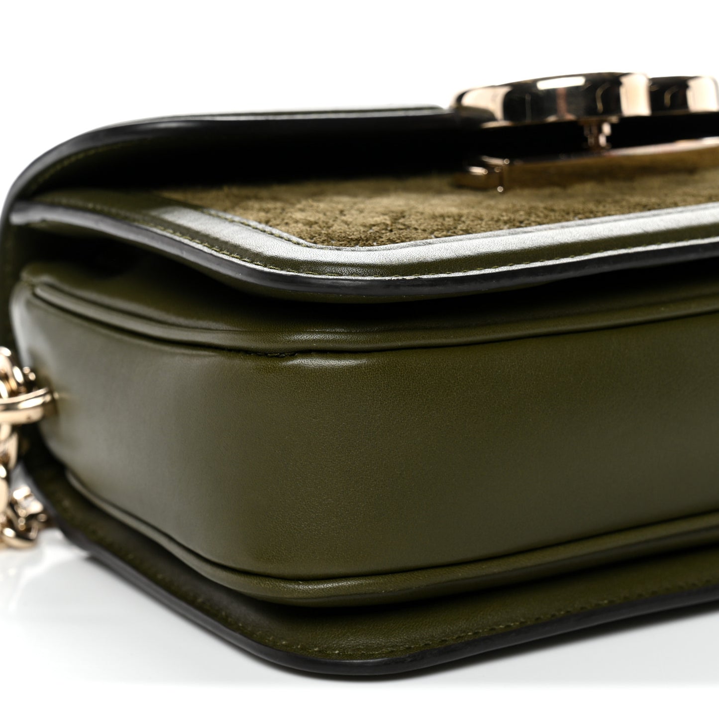 Suede Microguccissima Go Small Shoulder Bag Forest Green