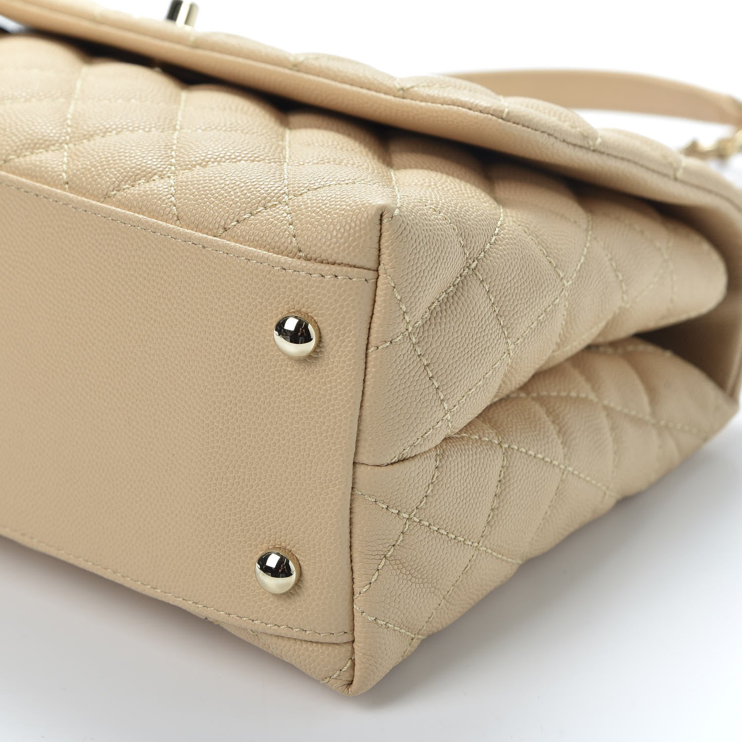 Chanel Caviar Lizard Embossed Quilted Small Coco Handle Flap Beige 6 of 10