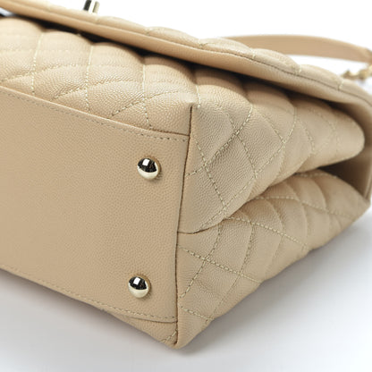 Chanel Caviar Lizard Embossed Quilted Small Coco Handle Flap Beige 6 of 10
