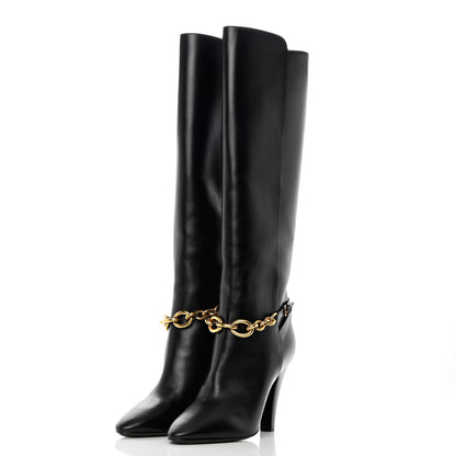 Saint Laurent Smooth Calfskin Le Maillon 95 Boots 38 Black 3 of 8