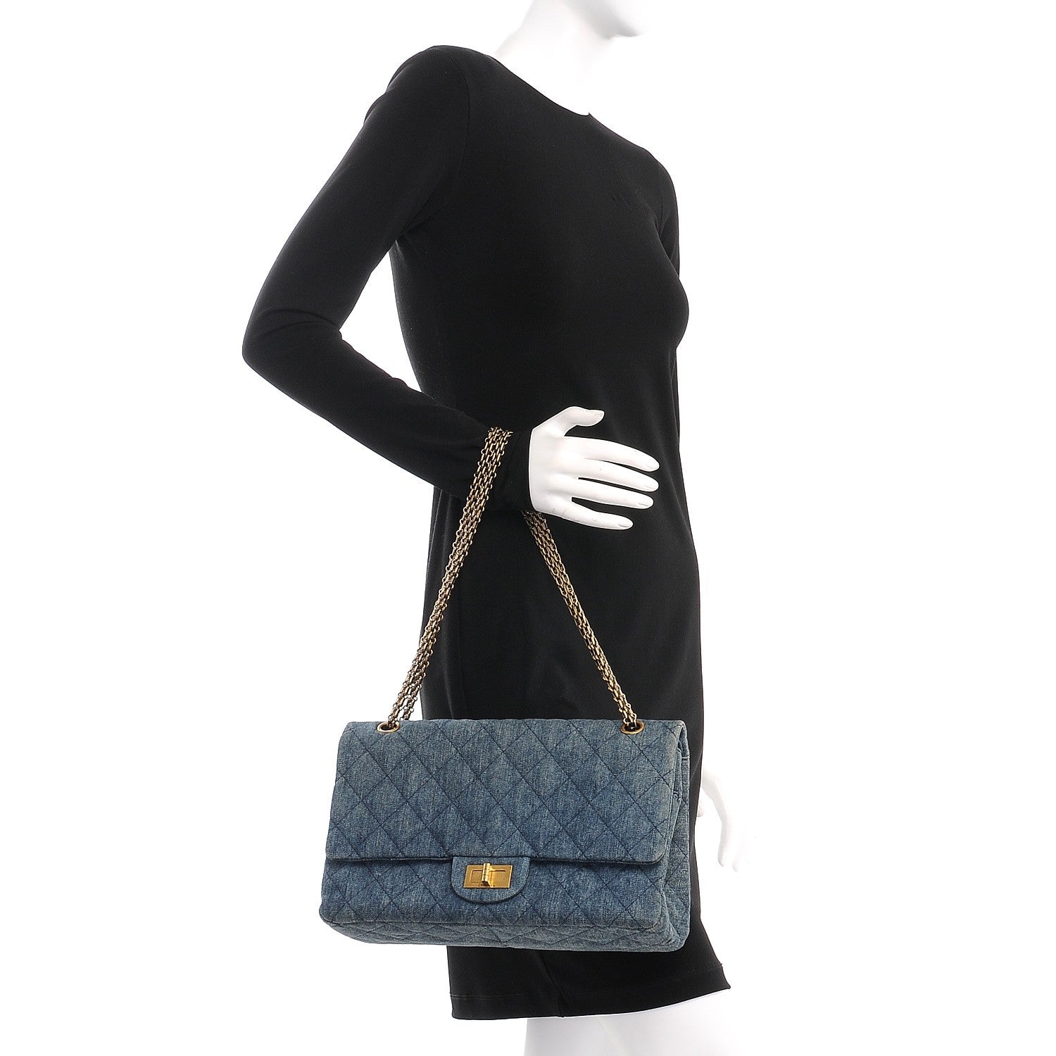 Chanel Denim Quilted 2.55 Reissue 226 Flap Dark Blue 3 of 8