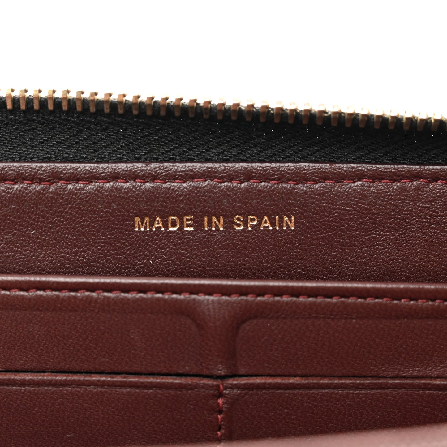 Lambskin Quilted Large Gusset Zip Around Wallet Black