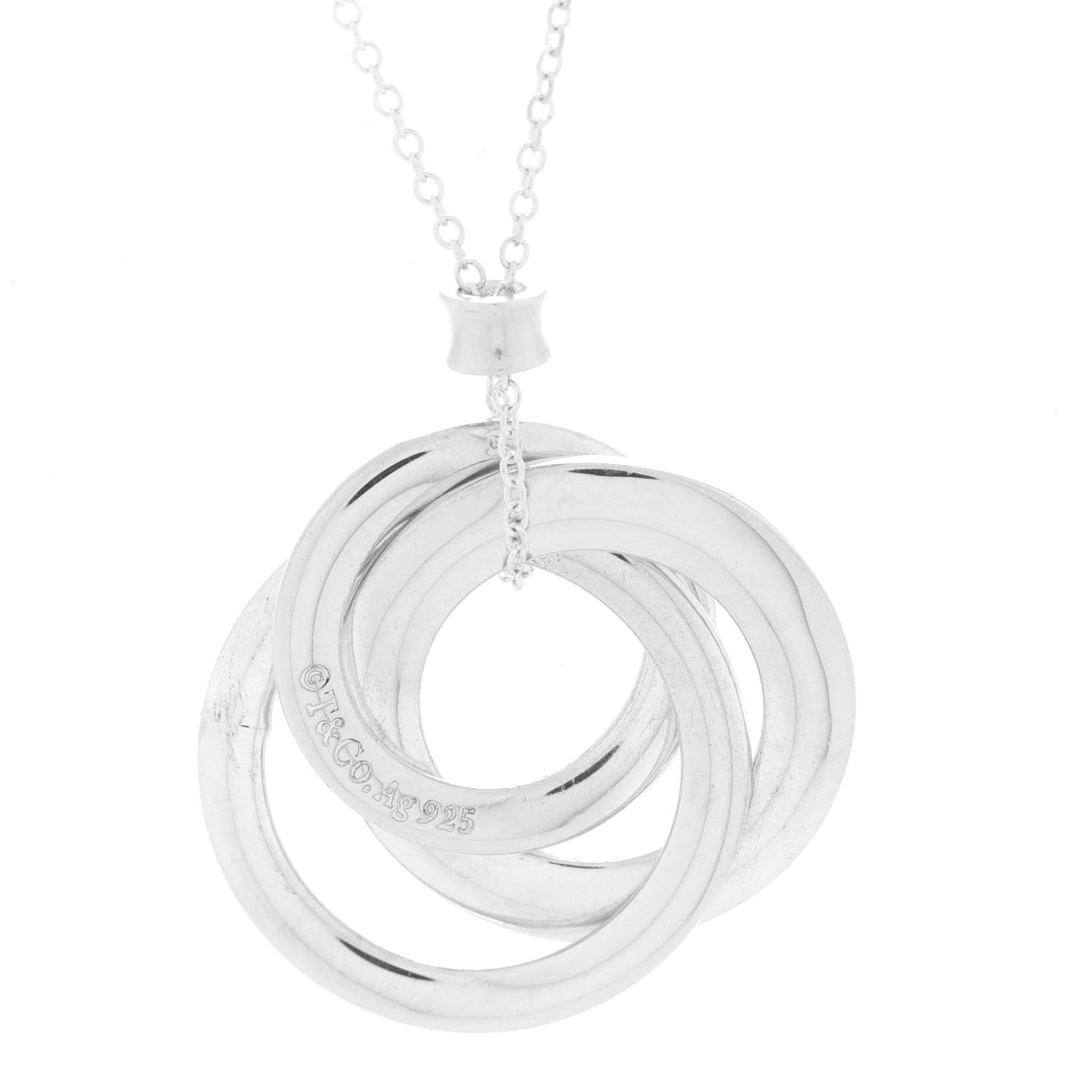 Tiffany Sterling Silver 1837 Circles Pendant Necklace 4 of 8
