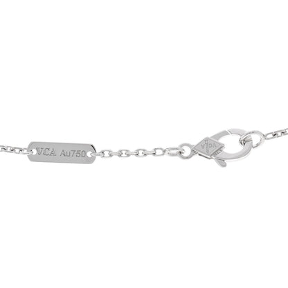 Van Cleef & Arpels 18K White Gold Chalcedony Vintage Alhambra Pendant Necklace 4 of 5