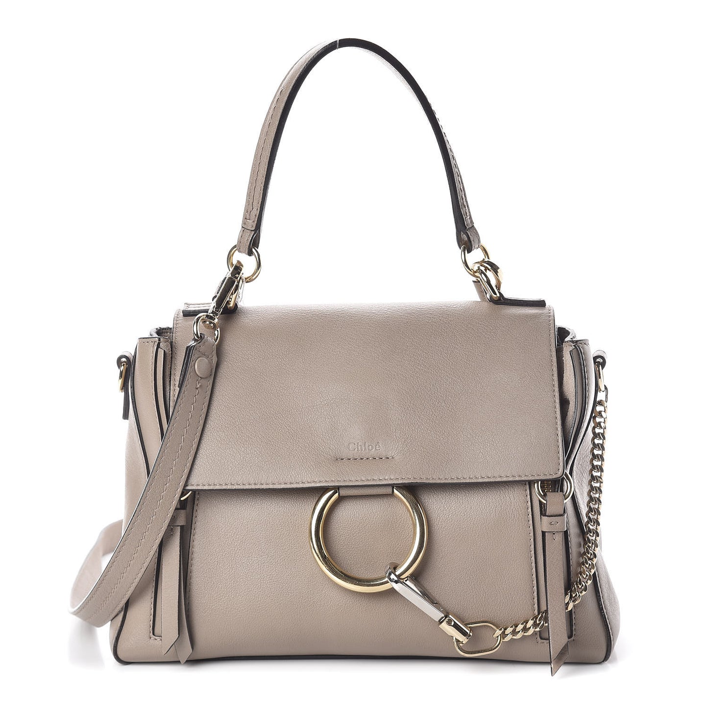 Calfskin Small Faye Day Shoulder Bag Motty Grey
